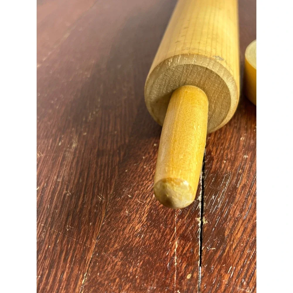 Vintage Solid Wood Rolling‎ Pin 17 Inch Natural Finish Farmhouse Kitchenware